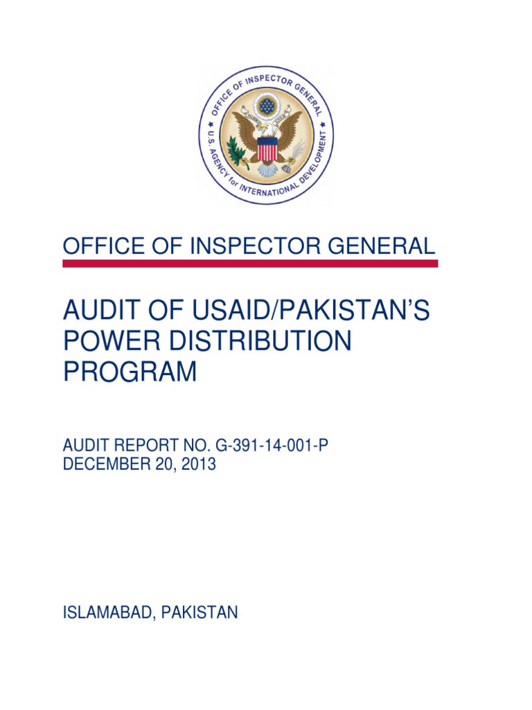 Audit of Usaid/Pakistan'S Power Distribution Program Office of
