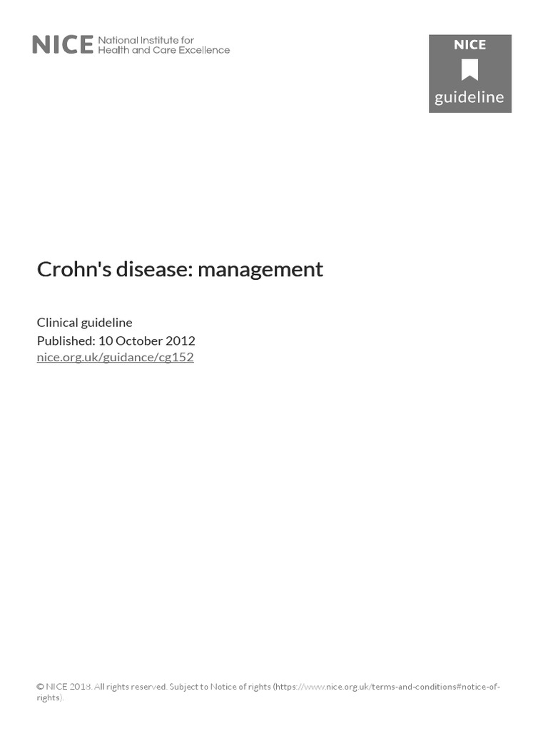 Crohn Crohn's Disease Management 'S Disease Management Clinical