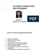 Issues in Client-Consultant Relationship: Reporter: Rowena Carpio