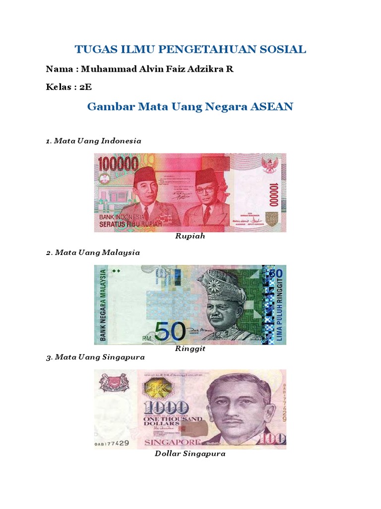 Gambar Mata Uang Negara ASEAN | PDF