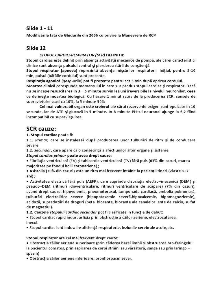 Resuscitarea Cardiopulmonara (RCP) | PDF