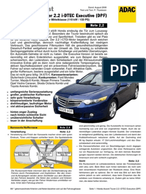 Honda Accord Tourer 2 2 I DTEC Executive DPF PDF