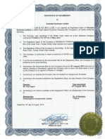 Allandale - Certificate of Incumbency