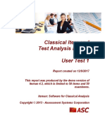 Classical Item and Test Analysis Report User Test 1