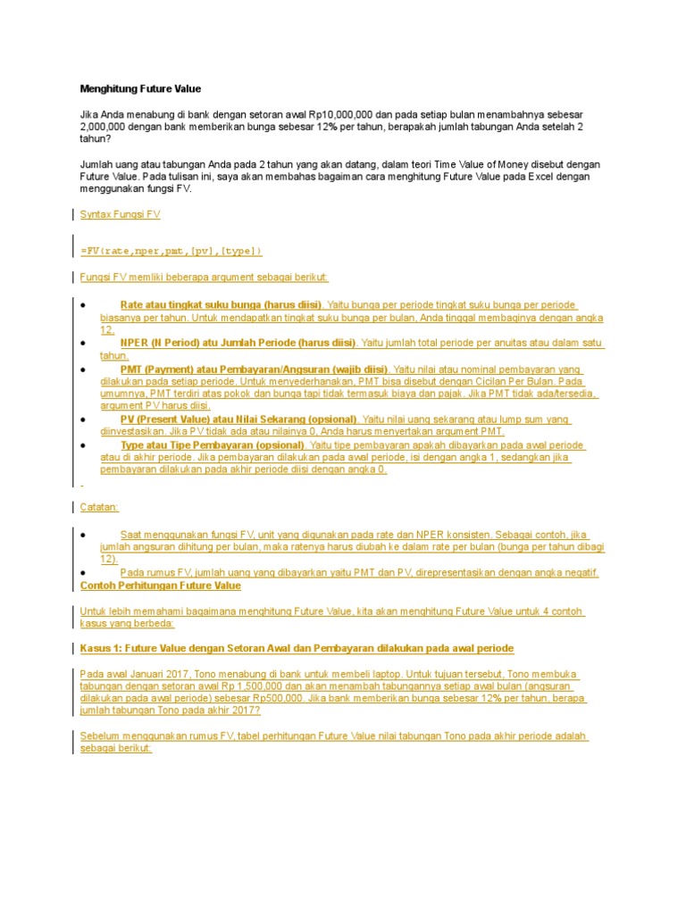 Menghitung Future Value