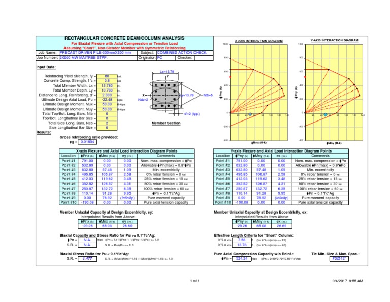 Biaxial Flexure Analysis of Concrete Beam | PDF | Bending | Structural ...