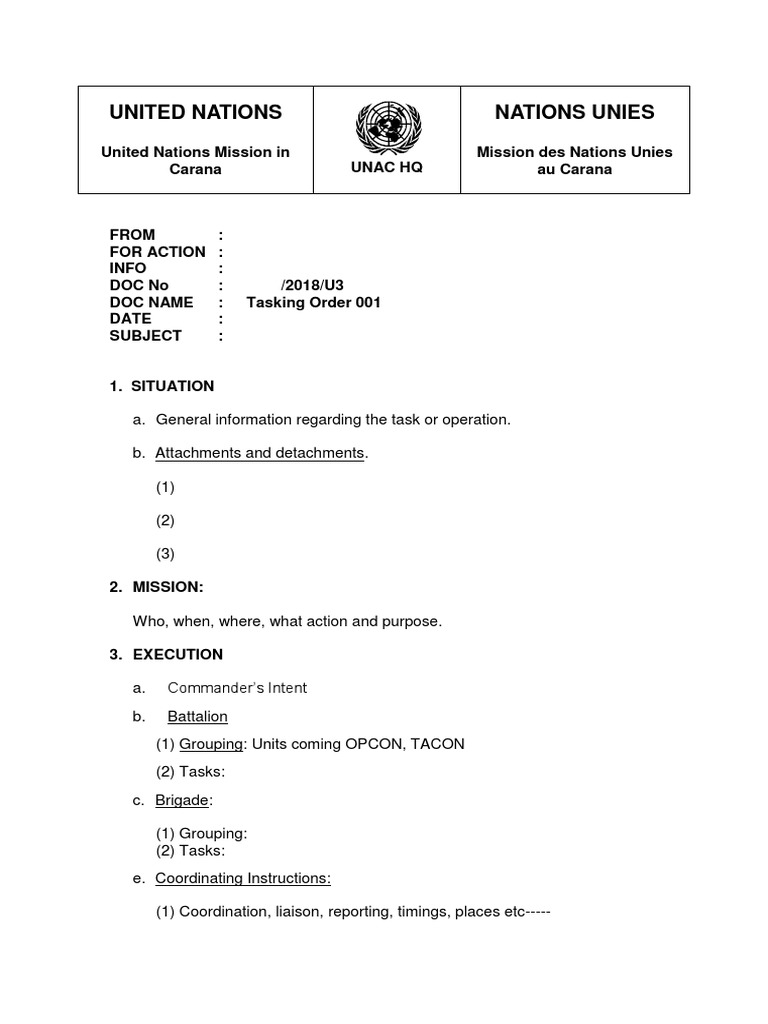 UNAC Tasking Order Overview | PDF