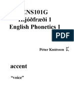 ENS101G Hljóðfræði 1 English Phonetics 1: Pétur Knútsson