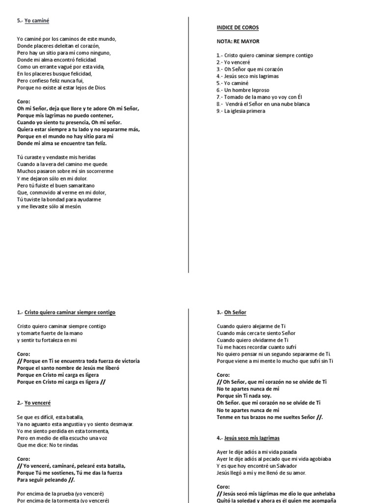 Carpeta De Coros Cristo Titulo Oracion