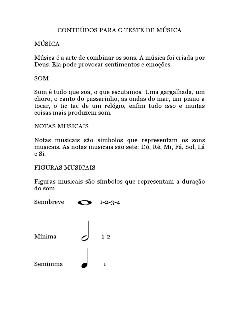 Conteúdos Básicos de Teoria Musical | PDF | Notação musical ...