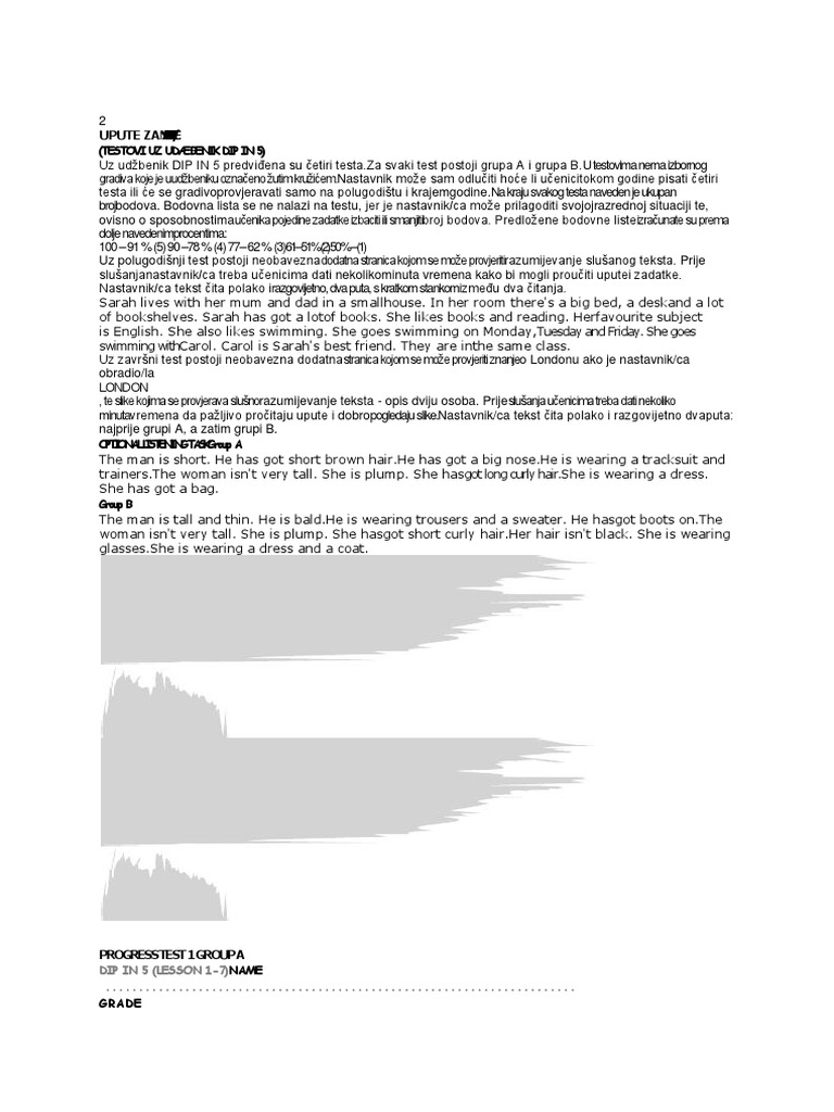 DIP in 5 Testovi Za Dip in 4 I Dip in 5 Treba Očistiti Sliku PDF