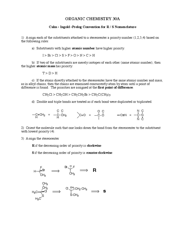 Priority Rules in R/S Nomenclature | PDF
