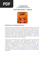 Devi Navarathri - Dasara (Significance)