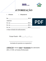 Termo de Autorização para Terceiros Retirar Os Medicamentos Na Casa Da Saude