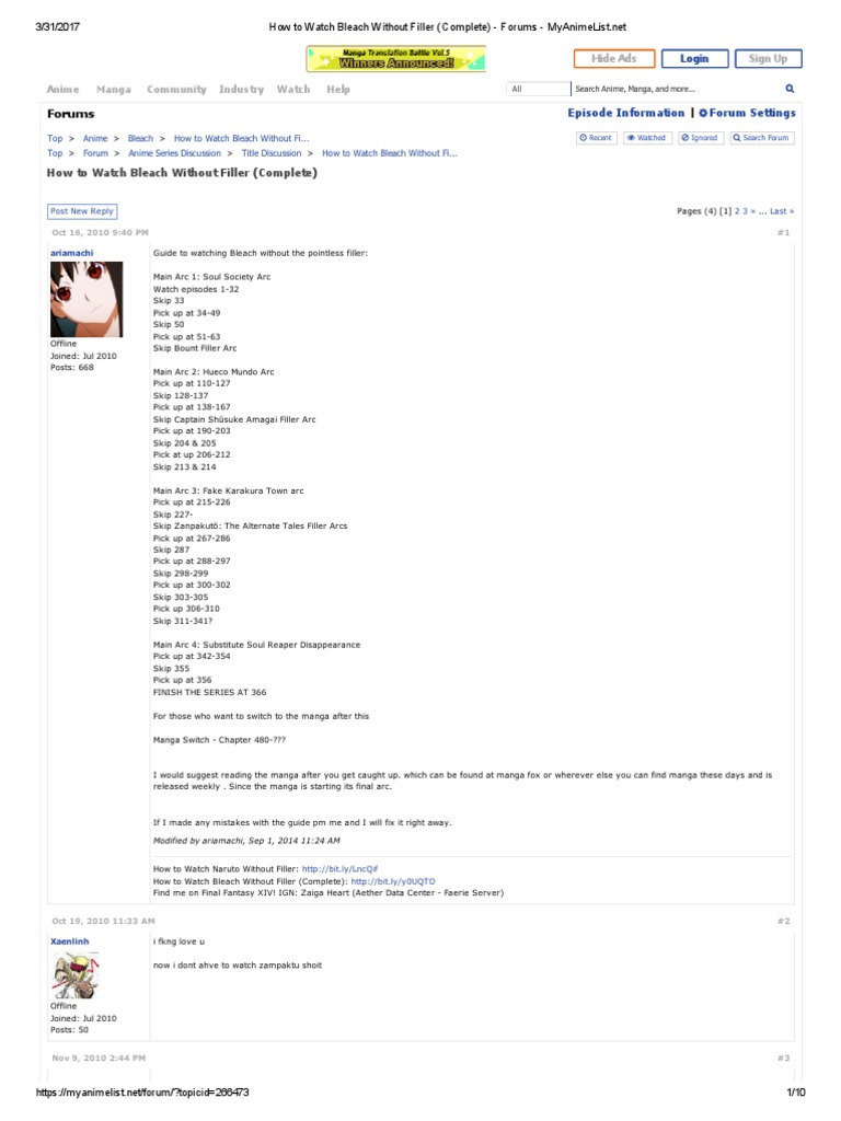 How To Watch Bleach Without Filler (Complete) - Forums - MyAnimeList ...