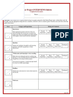 Rubric For Interviews