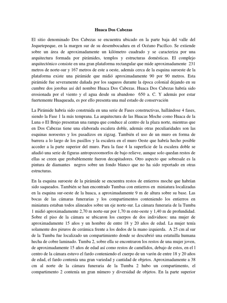 Huaca Dos Cabezas PDF Pirámide Cultura (general)