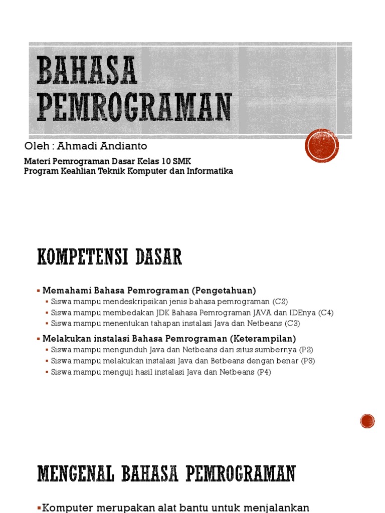 Materi Pemrograman Dasar Kelas 10 | PDF | Seni | Komputer