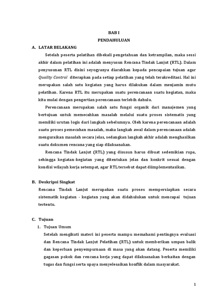 Rencana Tindak Lanjut Pelatihan Efektif | PDF | Karier & Perkembangan