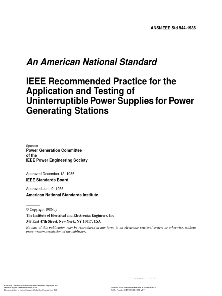 IEEE 762-2002 | Power Inverter | Power Supply