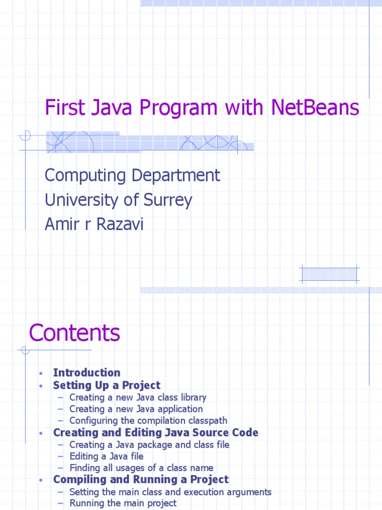 First Java Program With NetBeans | PDF | Net Beans | Applications ...