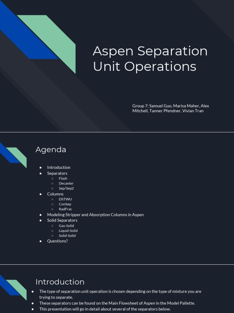 Aspen Separation Unit-Ops | PDF | Distillation | Phase (Matter)