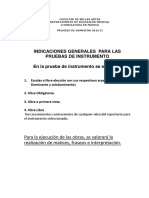 Indicadores de Evaluación Para Todas Las Pruebas de Instrumento 2015 II