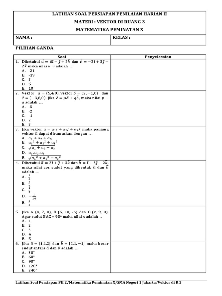 Soal Ulangan Harian Mtk Peminatan Pdf