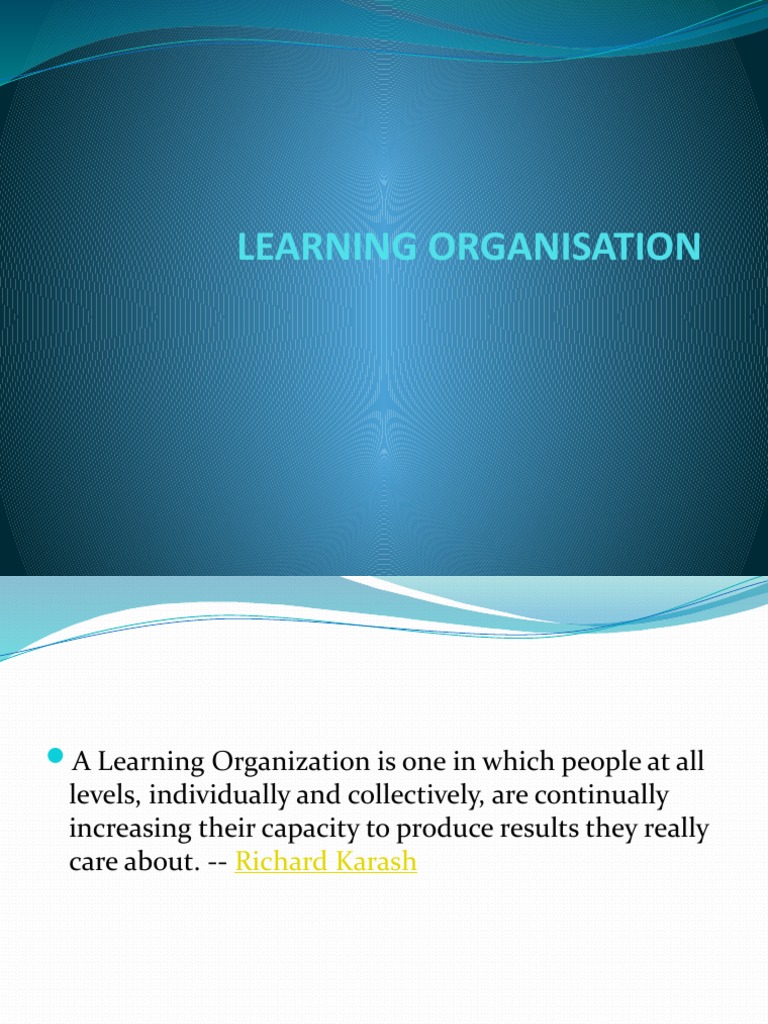 Understanding Learning Organizations | PDF
