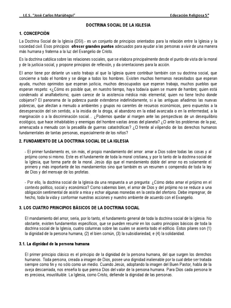 Guía Doctrina Social de La Iglesia | PDF | Bien común | Iglesia Católica