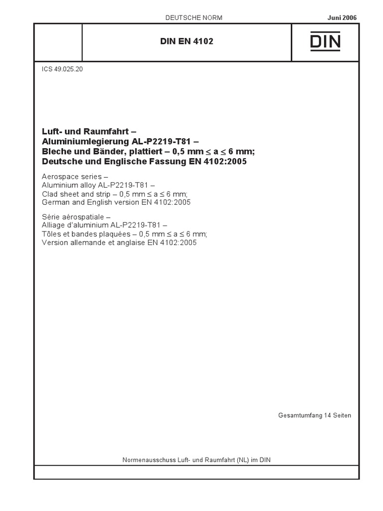 Din en 4102 2006-06 PDF | PDF