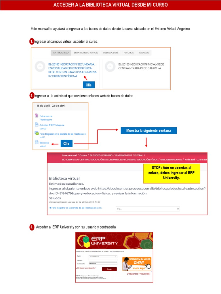 Manual para Ingresar A La Biblioteca Virtual | PDF