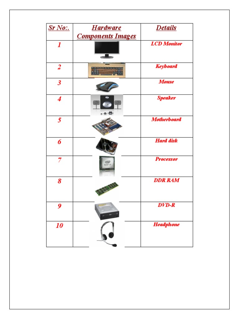 Essential Computer Hardware Components | PDF