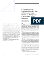 Characteristic Psycotic Disorder Due to TBI