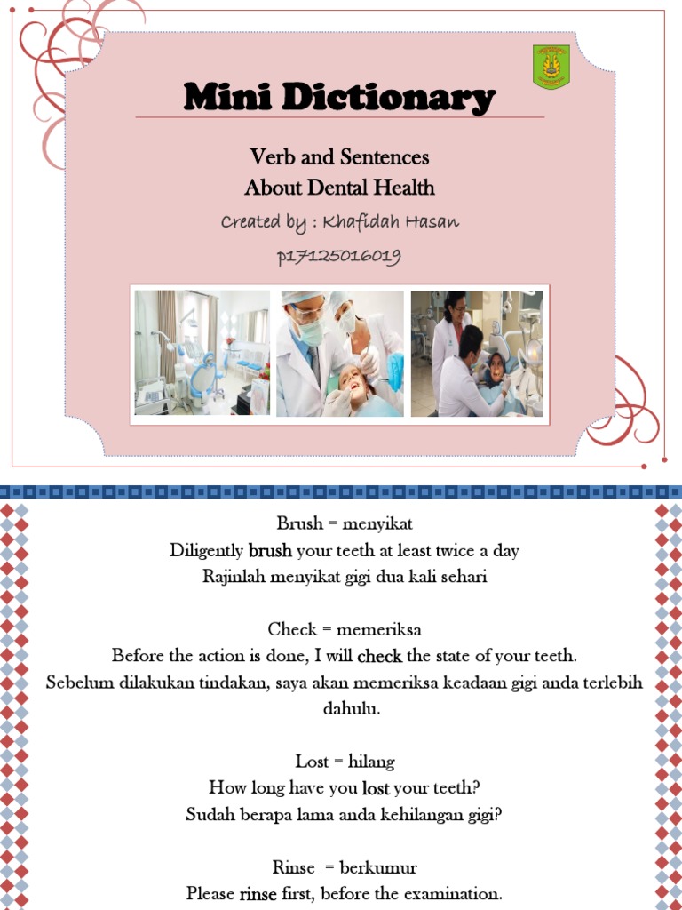 BAHASA INGGRIS Mini Dictionary | PDF | Oral Hygiene | Dentistry