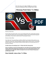 Prediksi Bola Menang Pasti Inter Vs Milan