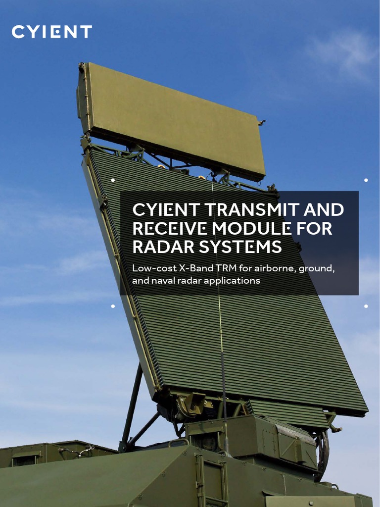 Cyient Transmit and Receive Module For Radar Systems PDF Radar
