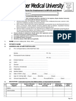 KMU Job Application Form For BPS 05 and Above