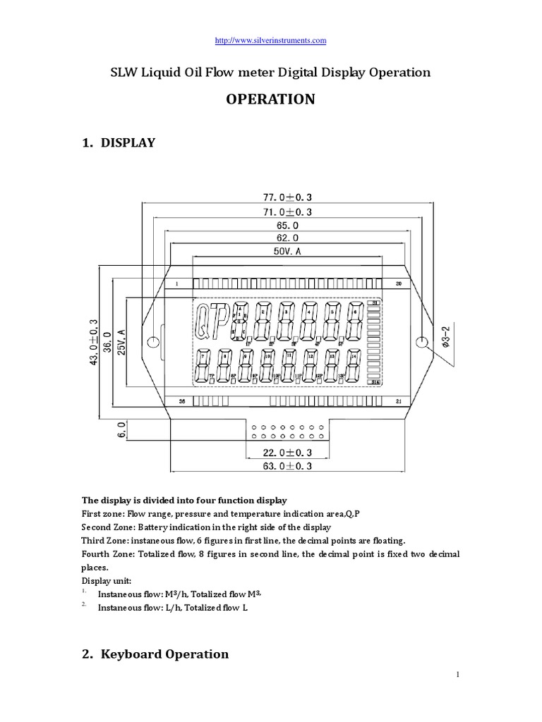 SLW Liquid Oil Flow Meter Manual | PDF | Flow Measurement | Computer ...