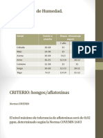 Criterio de Niveles de Aflatoxina