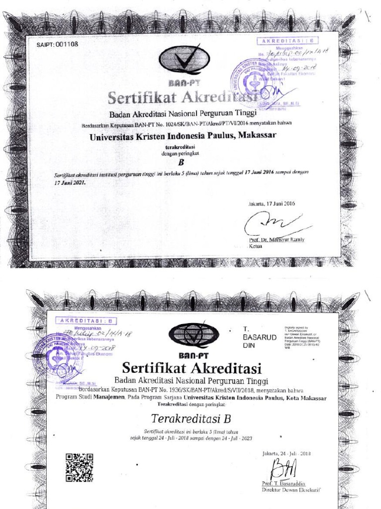 Akreditasi Universitas Kristen Indonesia Paulus Makassar