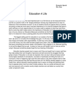 Education 4 Life: Patrick L. Fiala Persuasive Speech X-Alexandrite Mrs. Sena