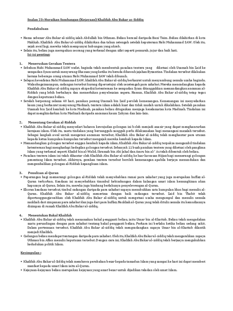 Abu Bakar Assidiq Pdf