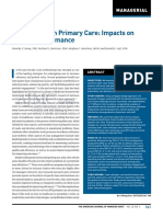 Scaling Lean in Primary Care: Impacts On System Performance: Managerial