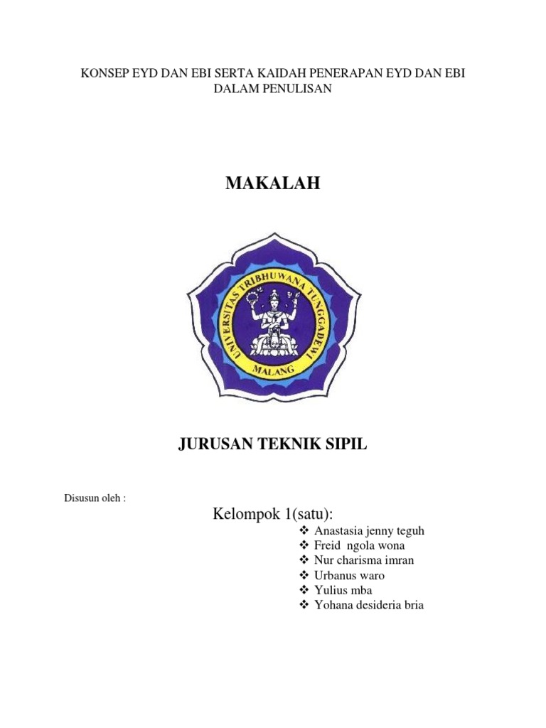Makalah Ejaan Bahasa Indonesia Ebi Pdf Contoh Makalah