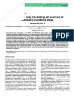 Therapeutic Drug Monitoring: An Overview of Commonly Monitored Drugs