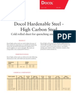 Docol Hardenable Steel - High Carbon Steel: Cold Rolled Sheet For Quenching and Tempering