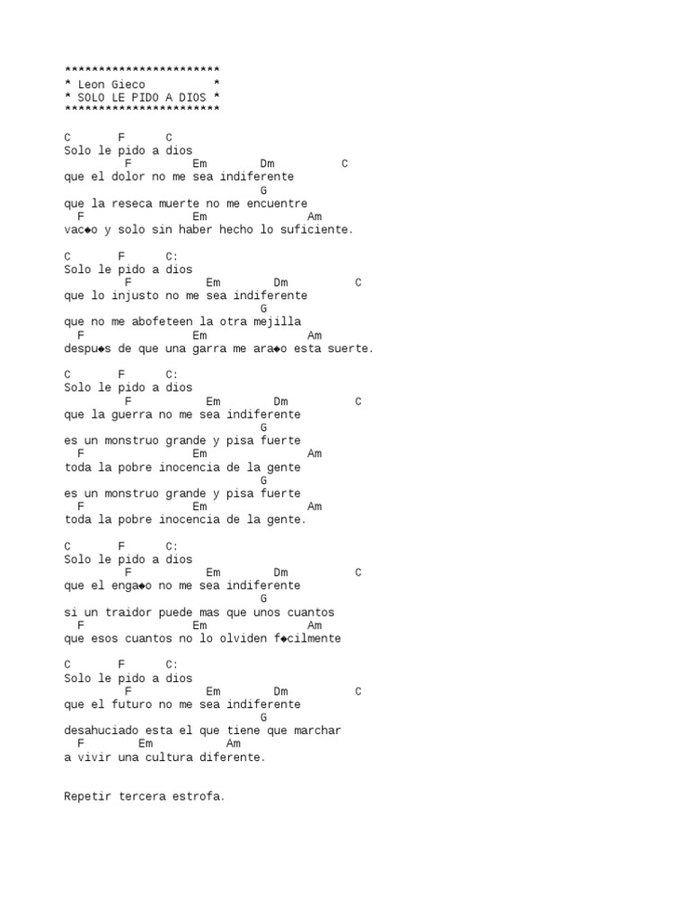Leon Gieco - Solo Le Pido A Dios | PDF