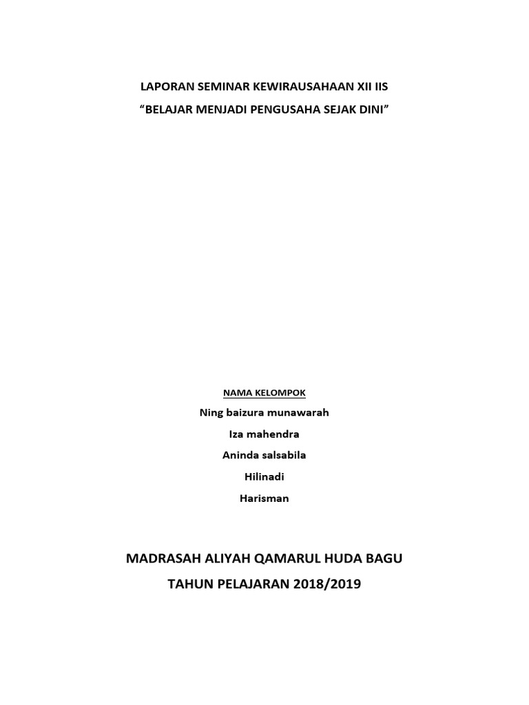 Laporan Seminar Kewirausahaan