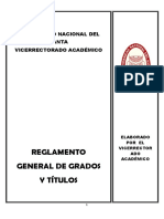 Reglamento General de Grados Y Títulos: Universidad Nacional Del Santa Vicerrectorado Académico